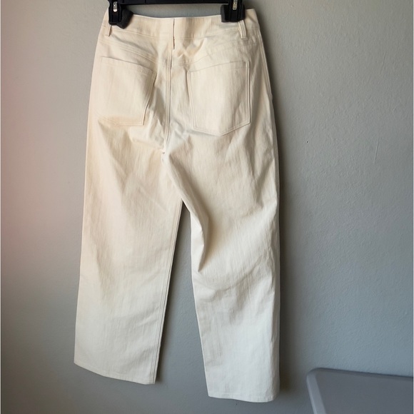 Jenni Kayne High Rise Wide Leg Jeans In Natural Sz 2 NWT Neutral Minimalist Crop - Picture 3 of 14